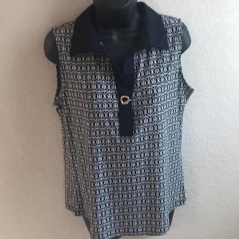 Lg Tommy Hilfiger Collared Sleeveless Top